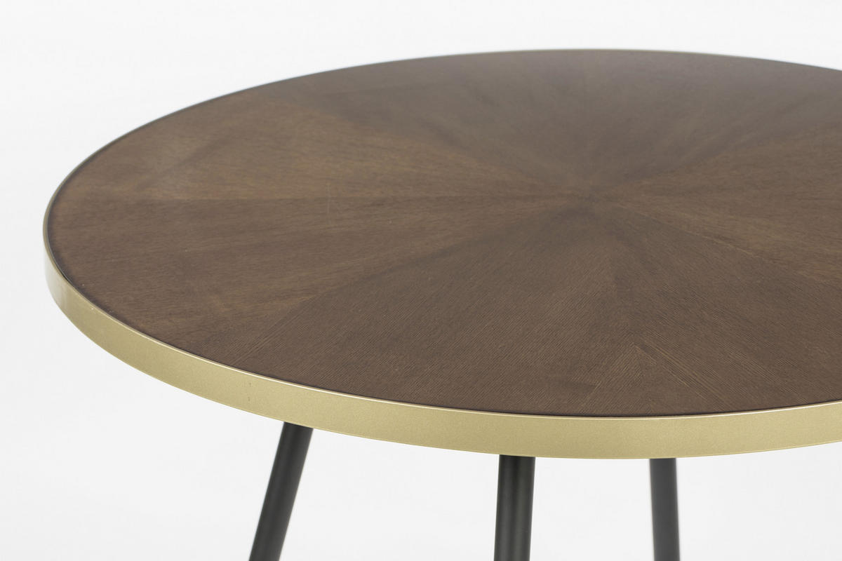 ESSTISCH in Holzwerkstoff  - Goldfarben/Walnussfarben, Trend, Holzwerkstoff (91/91/75cm) - Livetastic