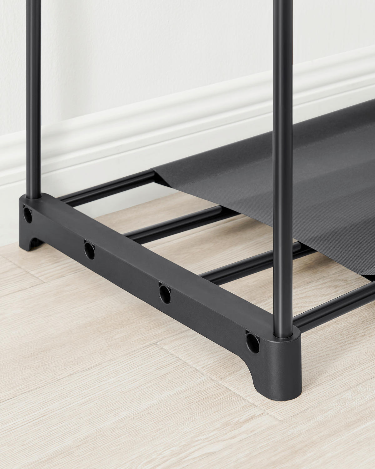 GARDEROBENSTÄNDER in Schwarz 151/166/43 cm   - Schwarz, Basics, Kunststoff/Textil (151/166/43cm)