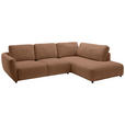 ECKSOFA  in Chenille Braun  307/224 cm  - Schwarz/Braun, KONVENTIONELL, Kunststoff/Textil (307/224cm) - Hom`in