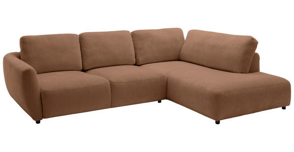 ECKSOFA  in Chenille Braun  307/224 cm  - Schwarz/Braun, KONVENTIONELL, Kunststoff/Textil (307/224cm) - Hom`in