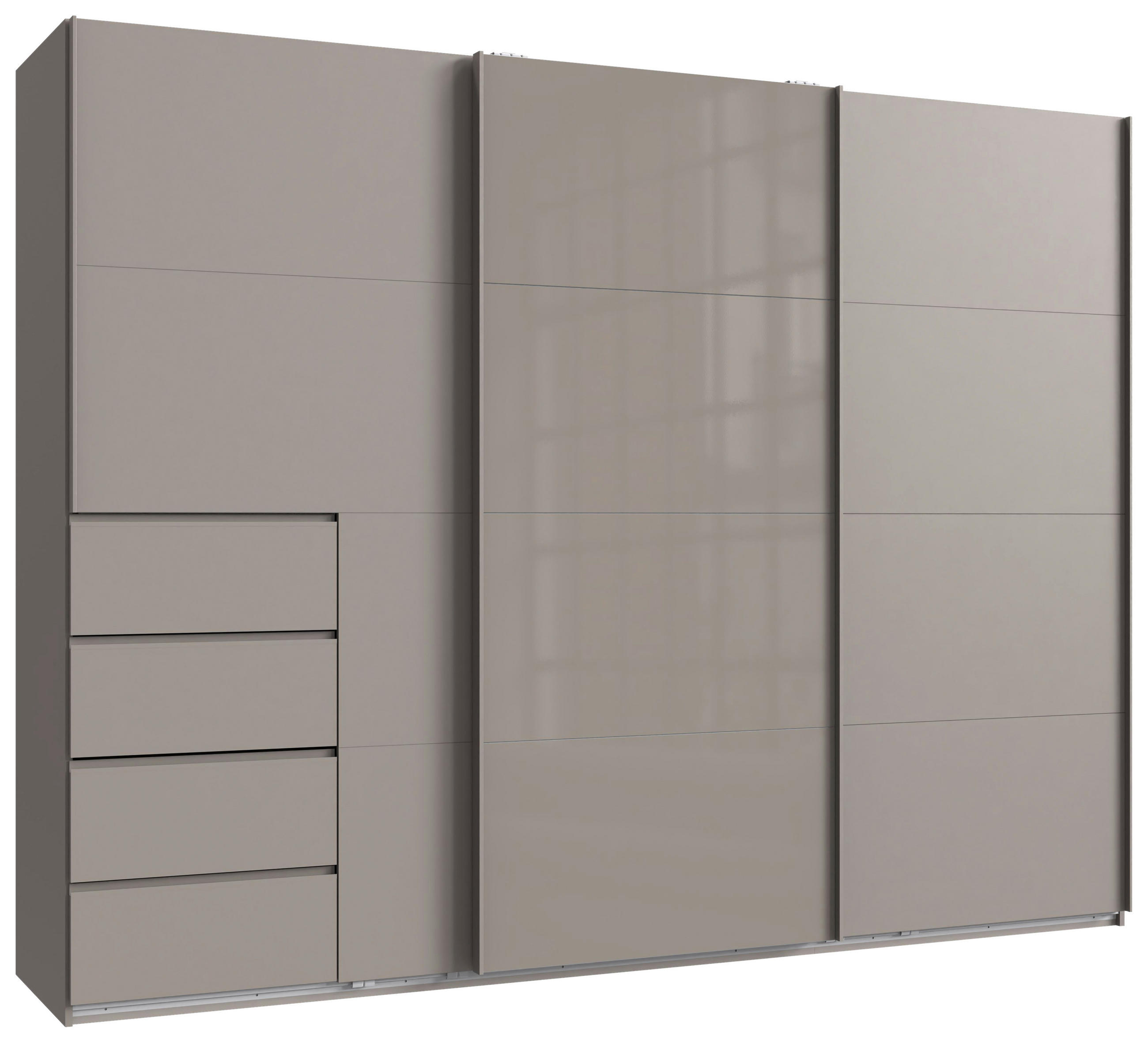 SCHWEBETÜRENSCHRANK in Grau, Sahara - Grau/Sahara, KONVENTIONELL, Glas/Holzwerkstoff (270/208/64cm) - Boxxx