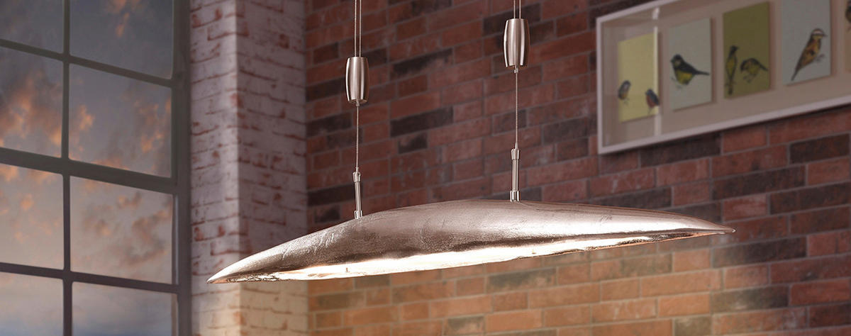 LED-HÄNGLAMPA Colmar 98/20/101-161 cm  - nickelfärgad, Design, metall (98/20/101-161cm) - Fischer & Honsel