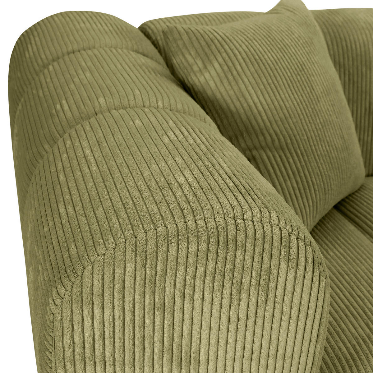 ECKSOFA Hellgrün Cord Zierkissen, Rücken echt  - Schwarz/Hellgrün, KONVENTIONELL, Kunststoff/Textil (250/162cm) - Carryhome