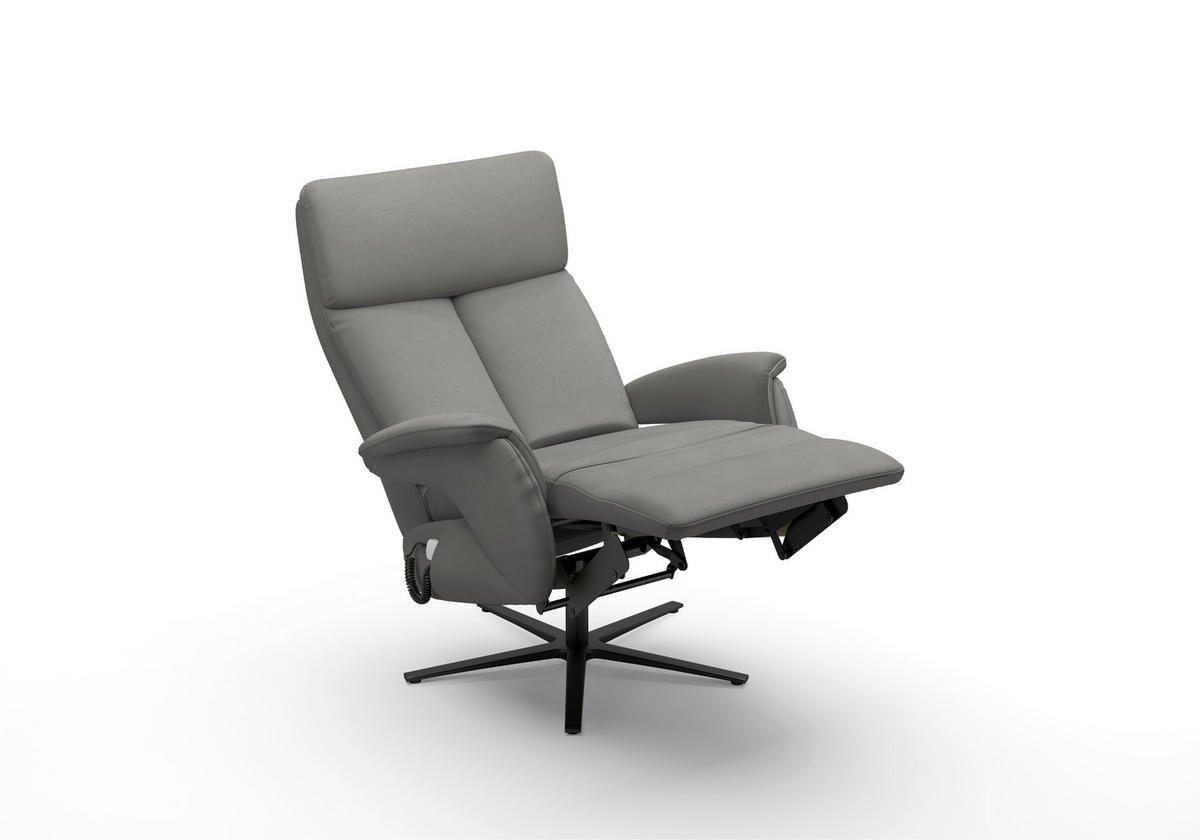 RELAXSESSEL TV TRIPLE SEVEN XTRA LARGE S1 Echtleder Kopfteilverstellung, Fußteilverstellung, Rücken echt    - Anthrazit/Schwarz, Basics, Leder/Metall (86/111/86cm) - Sit & More
