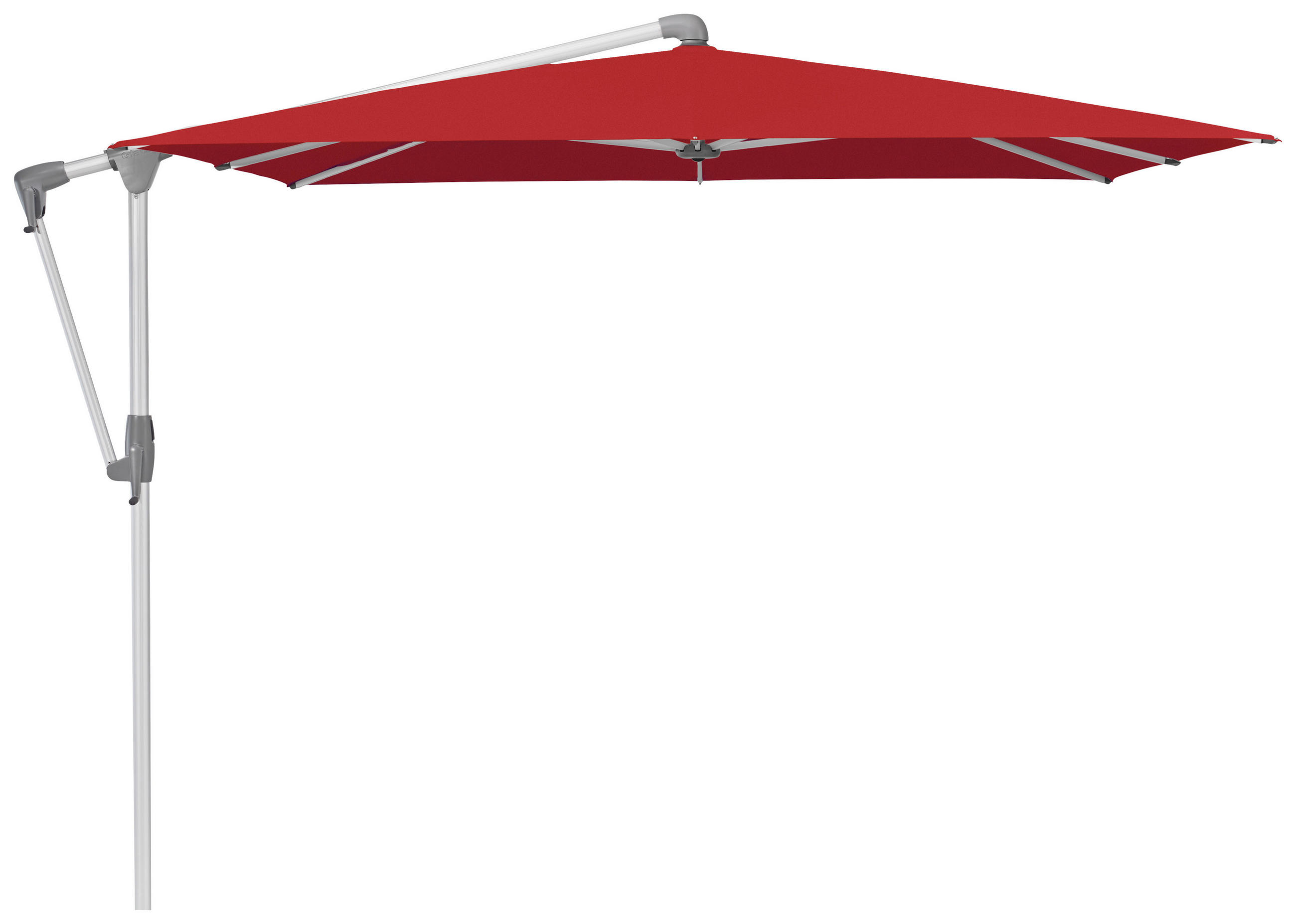 AMPELSCHIRM 270 x 270 cm Rot  - Silberfarben/Rot, Design, Textil/Metall (270/270cm) - Glatz