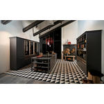 EINBAUKÜCHE   - Graphitfarben, KONVENTIONELL, Holzwerkstoff - Dieter Knoll