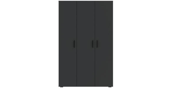 DREHTÜRENSCHRANK  in Anthrazit  - Anthrazit/Schwarz, KONVENTIONELL, Holzwerkstoff/Kunststoff (111/179/52cm) - Carryhome