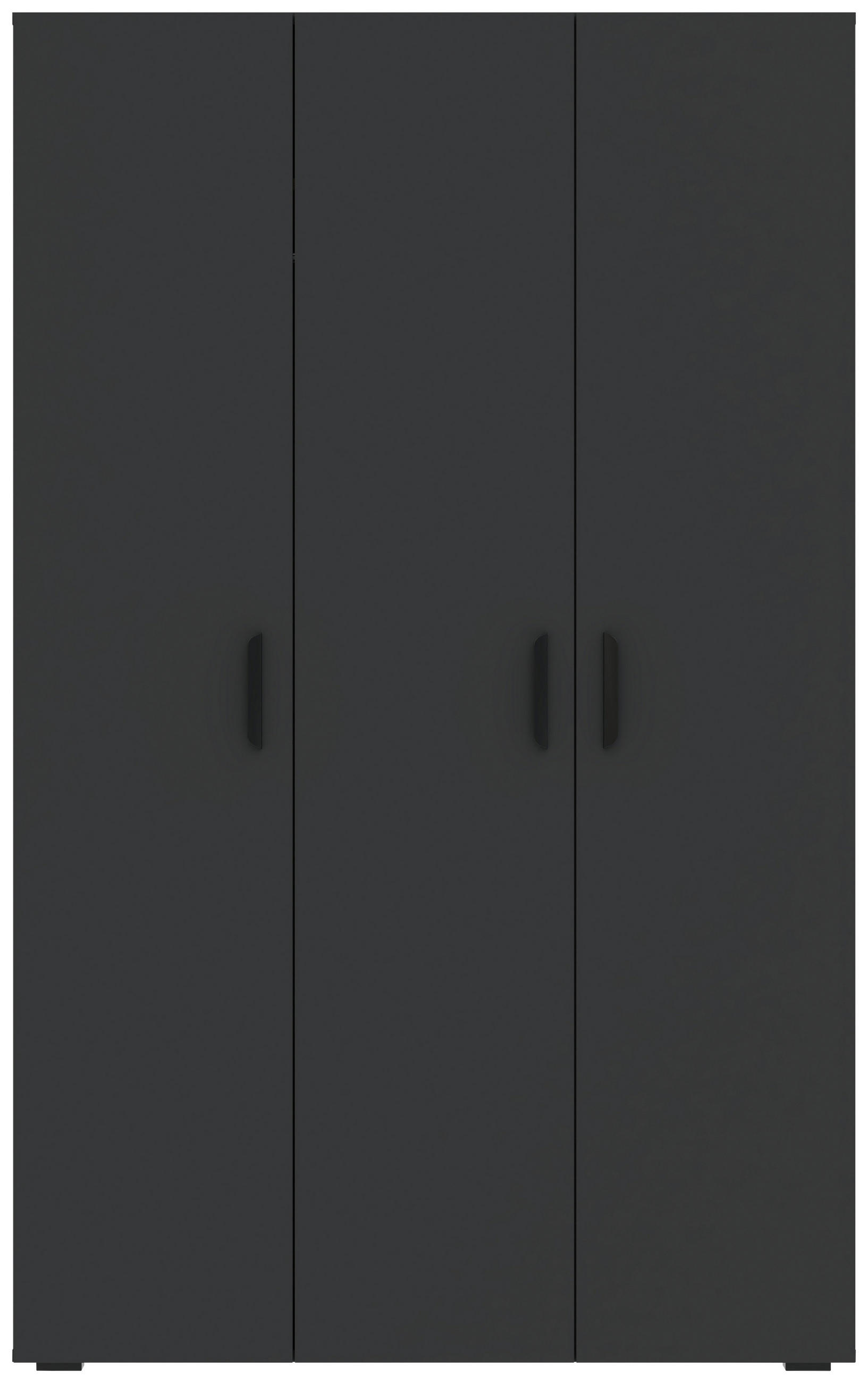 DREHTÜRENSCHRANK 111/179/52 cm 3-türig Anthrazit  - Anthrazit/Schwarz, KONVENTIONELL, Holzwerkstoff/Kunststoff (111/179/52cm) - Boxxx