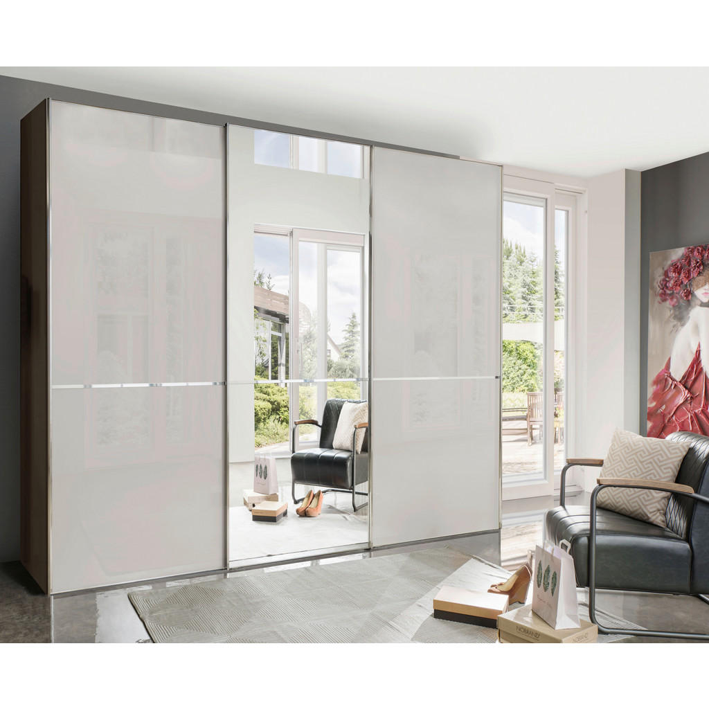 Thumbnail - Novel Schwebetürenschrank, Grau, Dunkelgrau, Metall, 6 Fächer, 250x217x67 cm, ISO 9001, Goldenes M, Made in Germany, Typ...