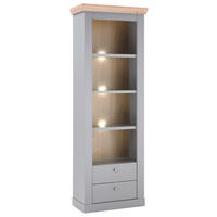 VITRINE in Eichefarben, Hellgrau  - Eichefarben/Silberfarben, Design, Holzwerkstoff/Metall (71/201/37cm) - MID.YOU
