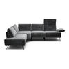 ECKSOFA in Samt Anthrazit  193/248-263 cm  - Anthrazit/Schwarz, Design, Textil/Metall (193/248-263cm) - SENSOO