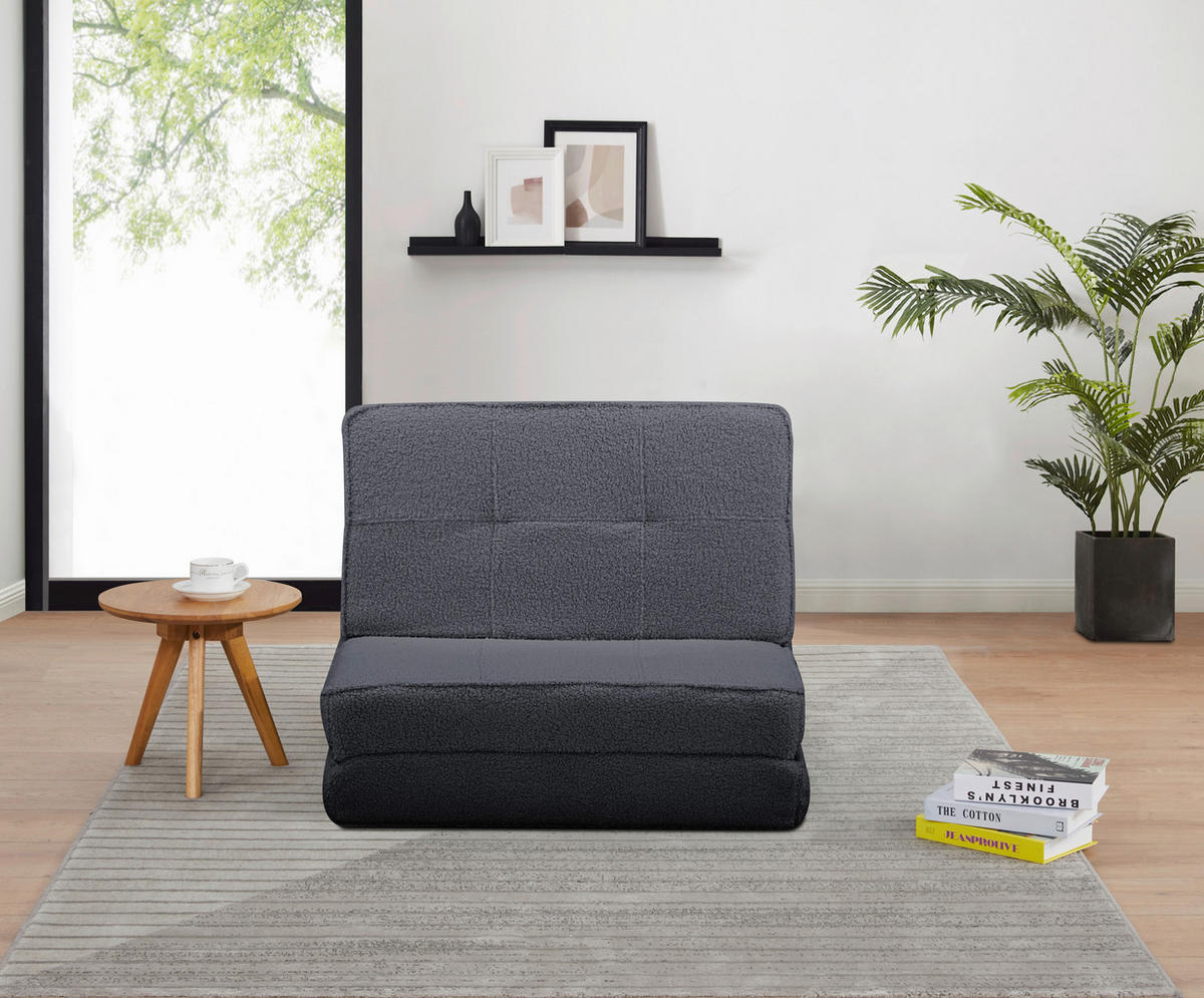 SCHLAFSESSEL in Teddystoff Grau  - Grau, MODERN, Textil (74/61,5/80cm) - MID.YOU