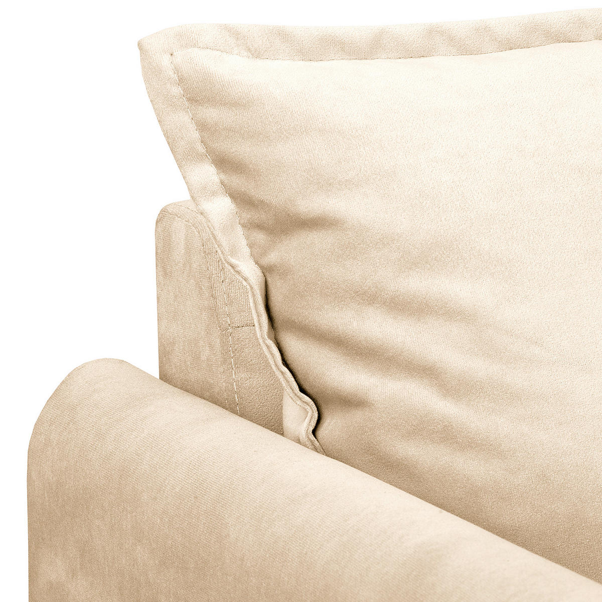 2-SITZER-SOFA JULI in Samt Beige  - Beige/Schwarz, Design, Holz/Textil (138/86/100cm) - P & B
