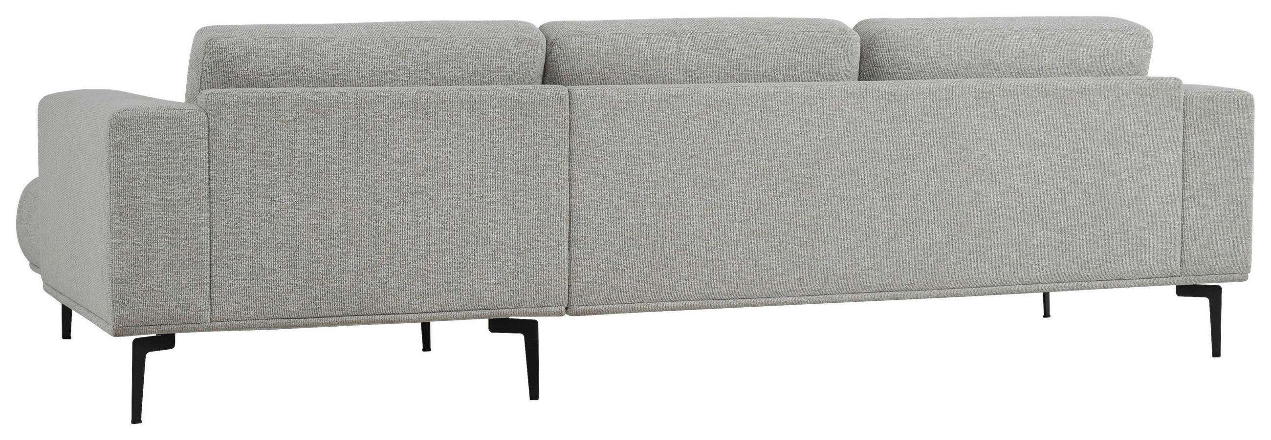 SOFFA i bouclé greige  - greige/svart, Klassisk, metall/trä (397/213cm) - Pure Home Comfort