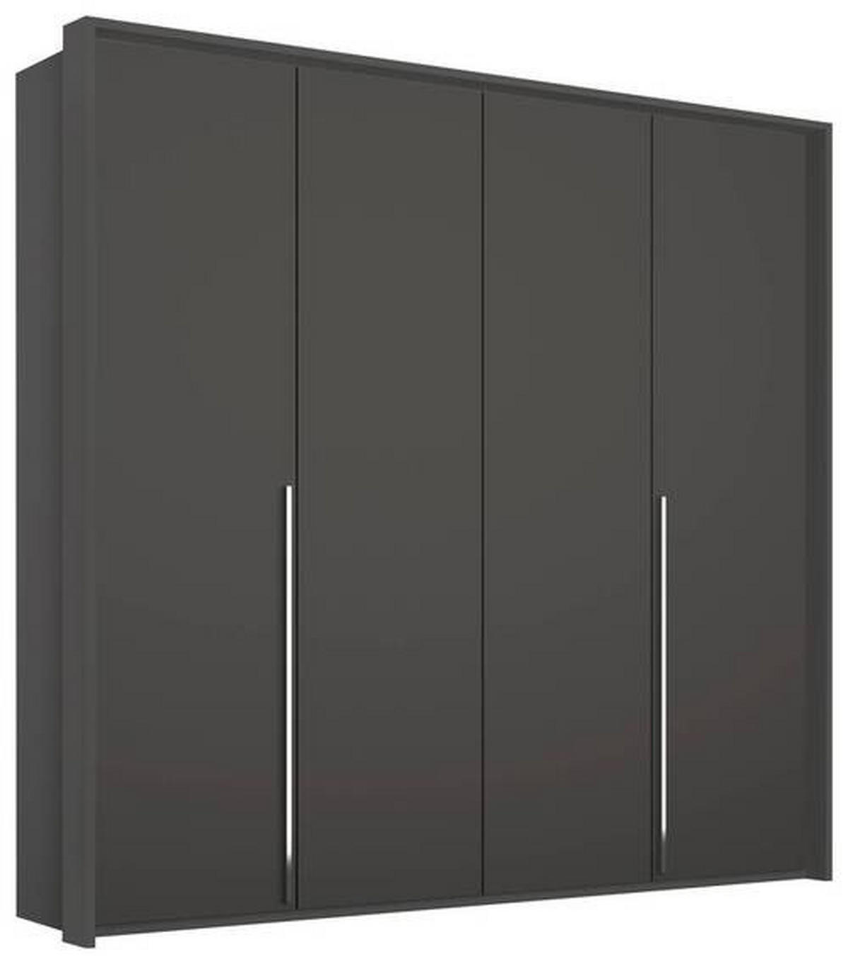 DREHTÜRENSCHRANK  in Graphitfarben  - Chromfarben/Graphitfarben, Design, Holzwerkstoff/Metall (201/223/60cm) - home24