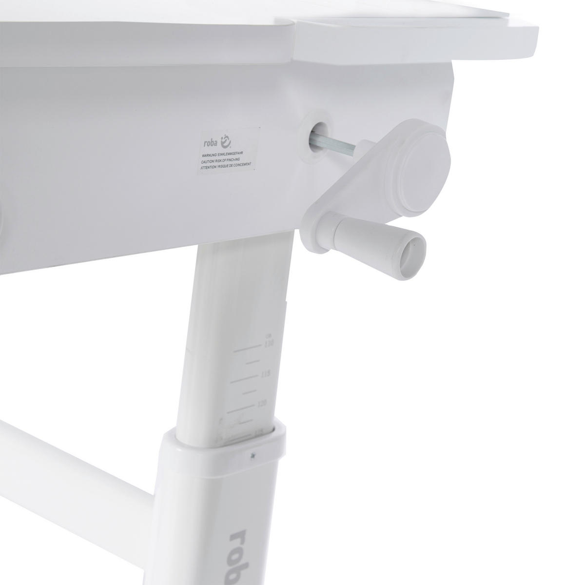 SCHREIBTISCH  Weiß höhenverstellbar  - Weiß, MODERN, Holzwerkstoff/Metall (109,5/62-78/60cm) - Roba