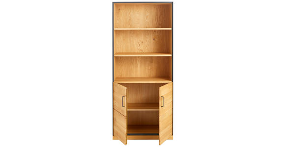 AKTENREGAL 86/197/40 cm - Eichefarben/Anthrazit, Natur, Holz/Holzwerkstoff (86/197/40cm) - Linea Natura