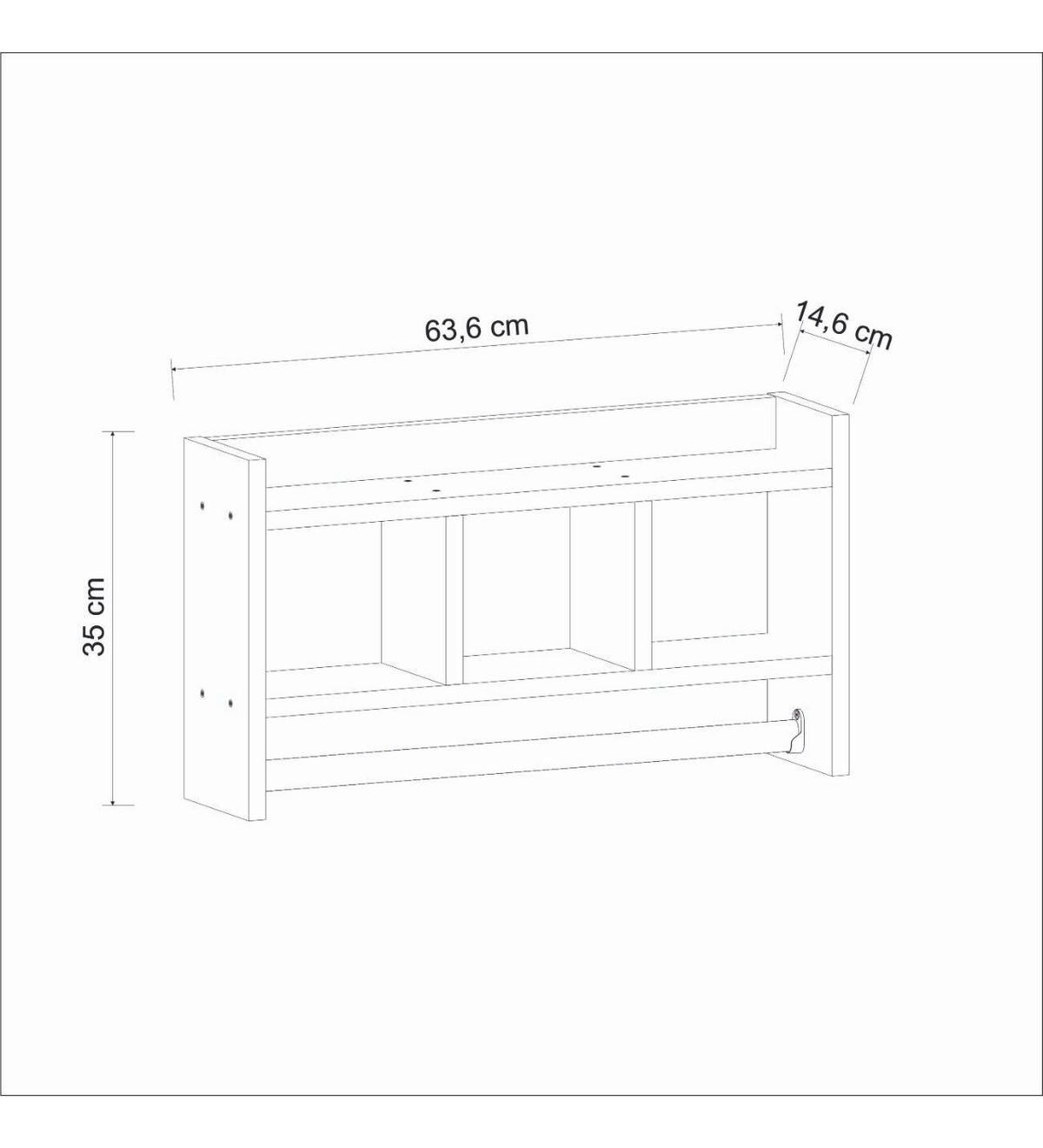 KÖKSHYLLA 64/35/15 cm  i ekfärgad  - ekfärgad, Design, trämaterial (64/35/15cm) - Livetastic