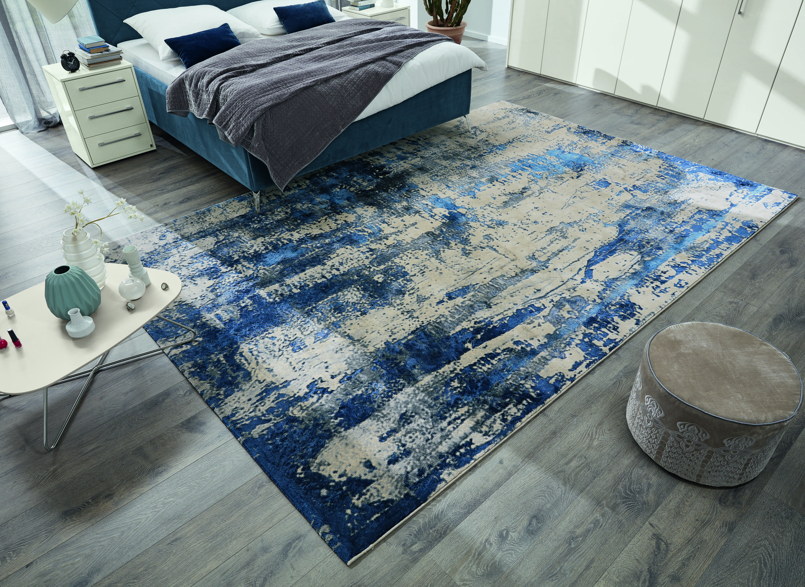 FLACHWEBETEPPICH 170/240 cm Wave Arte Blau, Grau  - Blau/Grau, Design, Textil (170/240cm) - Musterring