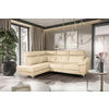 ECKSOFA  in Lederlook Echtleder Beige  194/242 cm  - Chromfarben/Beige, Design, Leder/Textil (194/242cm) - Livetastic