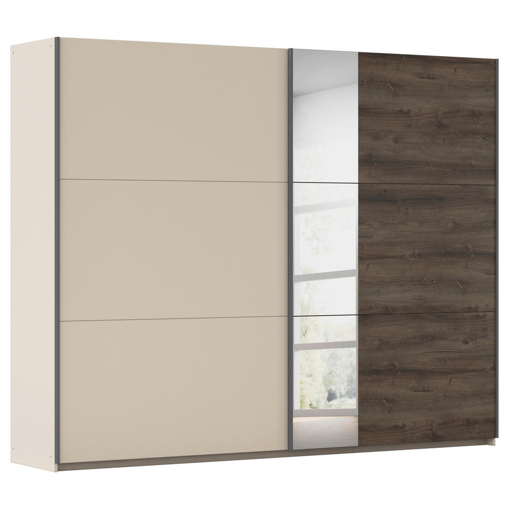 Schwebetürenschrank 261cm Mit Spiegel Sajo-Extra Champagner