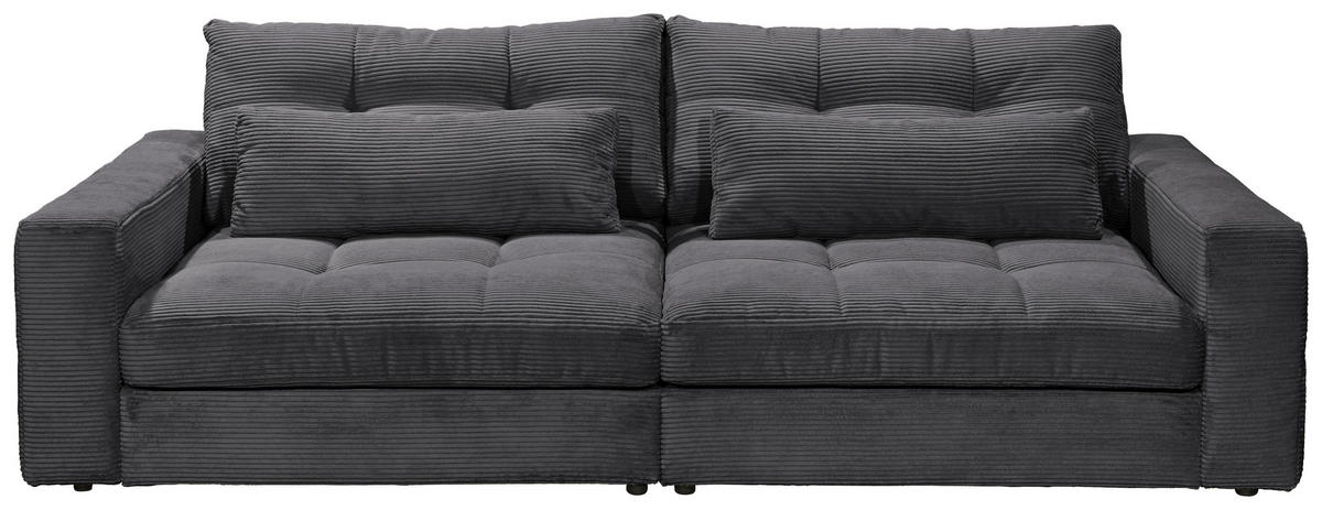 BIG SOFFA i manchester antracit  - svart/antracit, Basics, textil/plast (265/94/122cm) - Livetastic