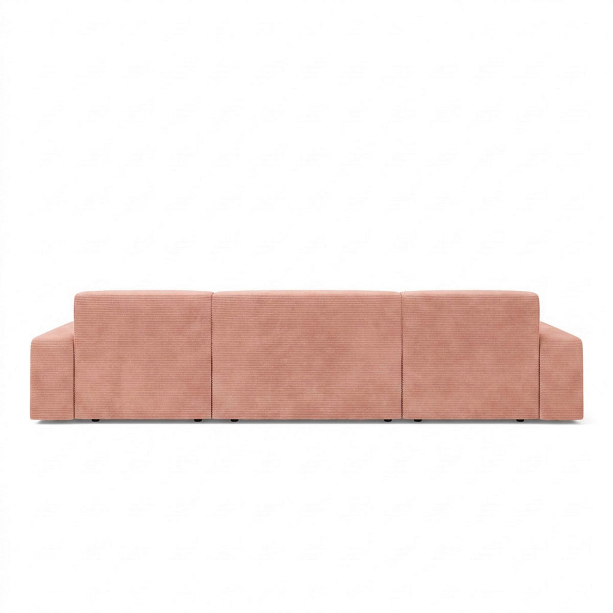 WOHNLANDSCHAFT Cord Pink  - Pink/Schwarz, Modern, Kunststoff/Textil (162/329/162cm) - Trendmanufaktur