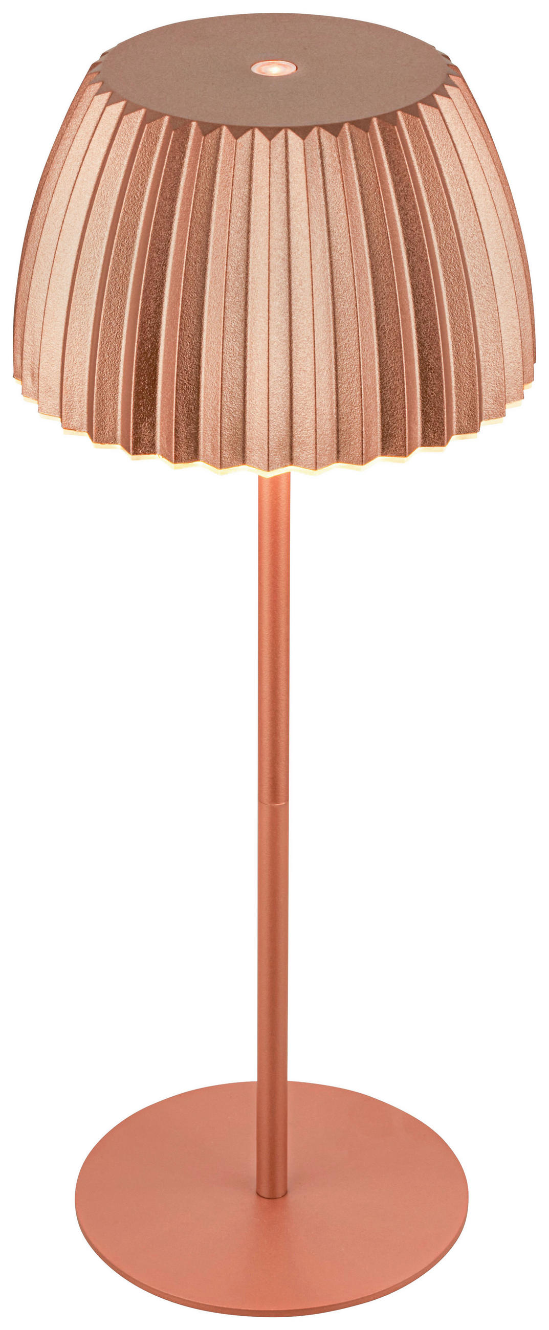 AKKU-TISCHLEUCHTE 14,5/36,5 cm  - Kupferfarben, Basics, Kunststoff/Metall (14,5/36,5cm)