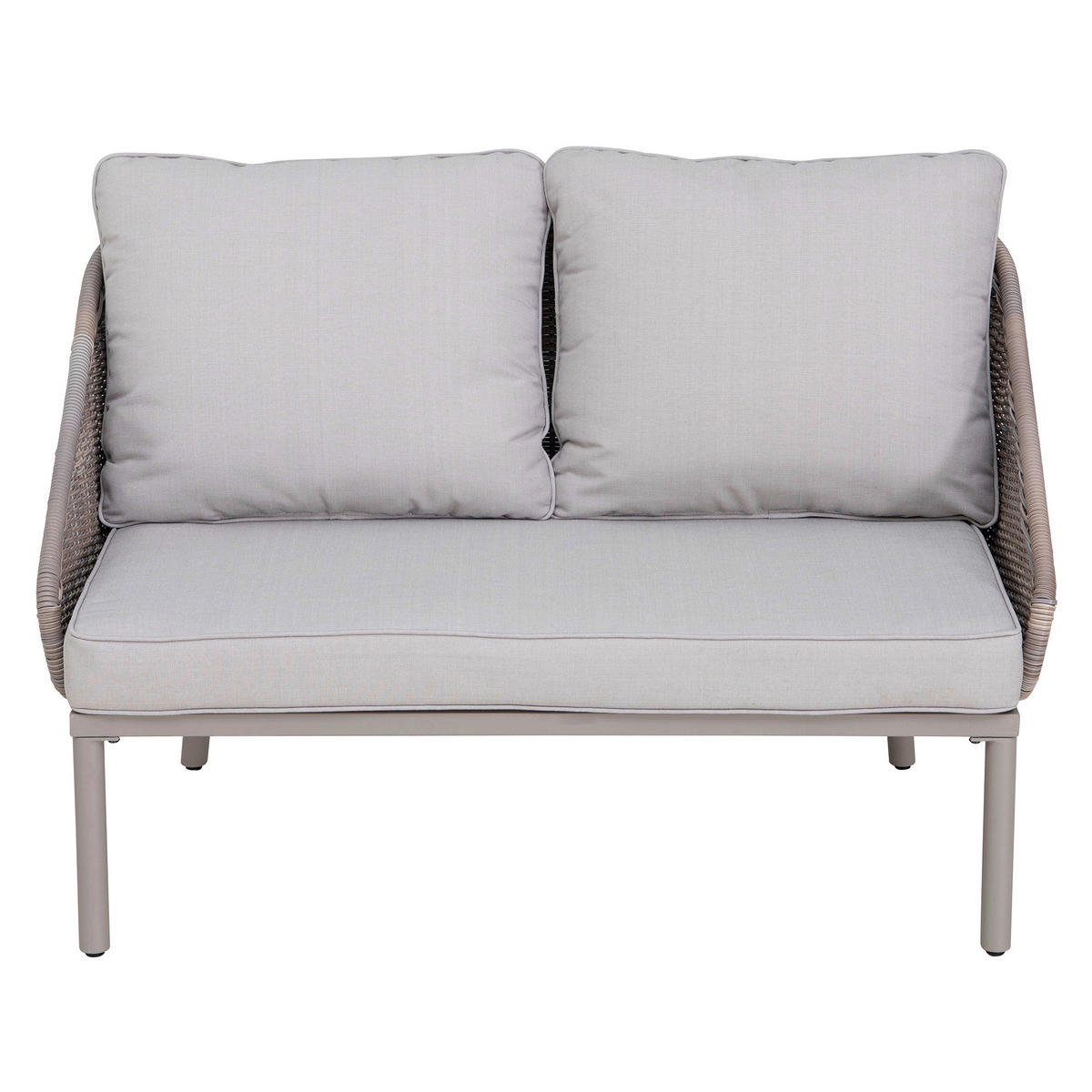 DOPPELLIEGE 142/82/128 cm Rattan  - Naturfarben/Grau, Basics, Holz/Kunststoff (142/82/128cm) - Modante