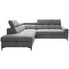 CANAPÉ D'ANGLE in Struktur Grau  - Schwarz/Grau, Modern, Textil/Metall (212/254cm)