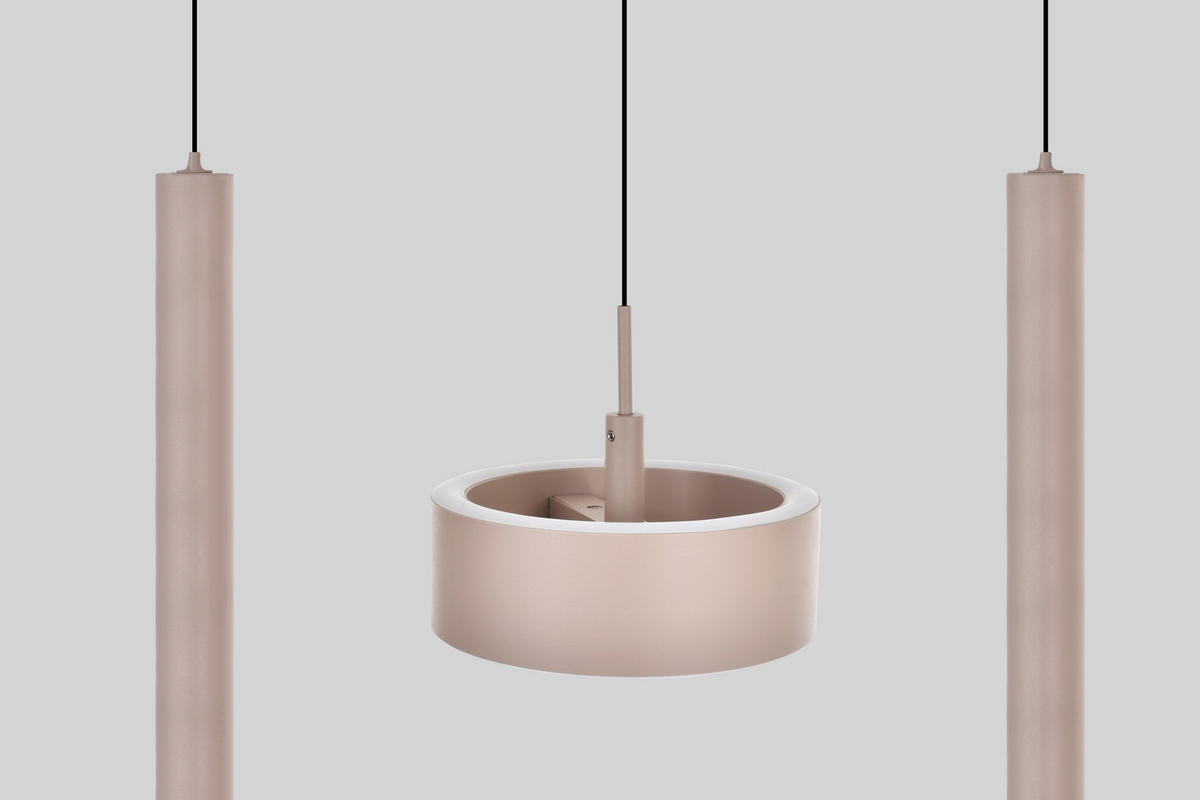 LED-HÄNGELEUCHTE Carnac 99/150/15 cm   - Sandfarben, Design, Kunststoff/Metall (99/150/15cm)