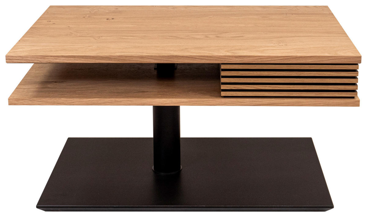 COUCHTISCH in Holz, Metall, Holzwerkstoff 90/60/49-67 cm  - Wildeiche/Schwarz, Design, Holz/Holzwerkstoff (90/60/49-67cm) - Novel