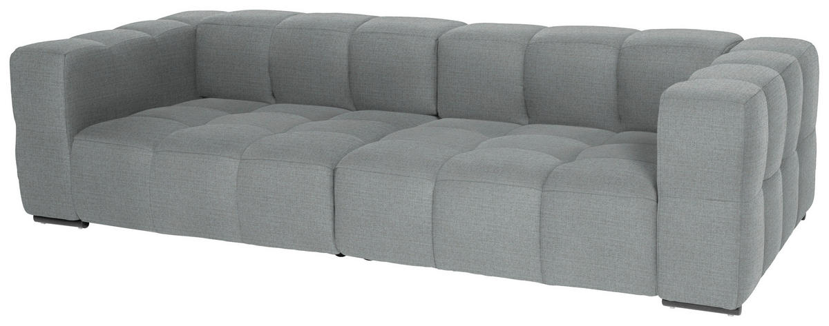 BIGSOFA  in Flachgewebe, Leinenoptik Silberfarben  - Silberfarben/Schwarz, Design, Textil/Metall (262/66/113cm) - Belluti