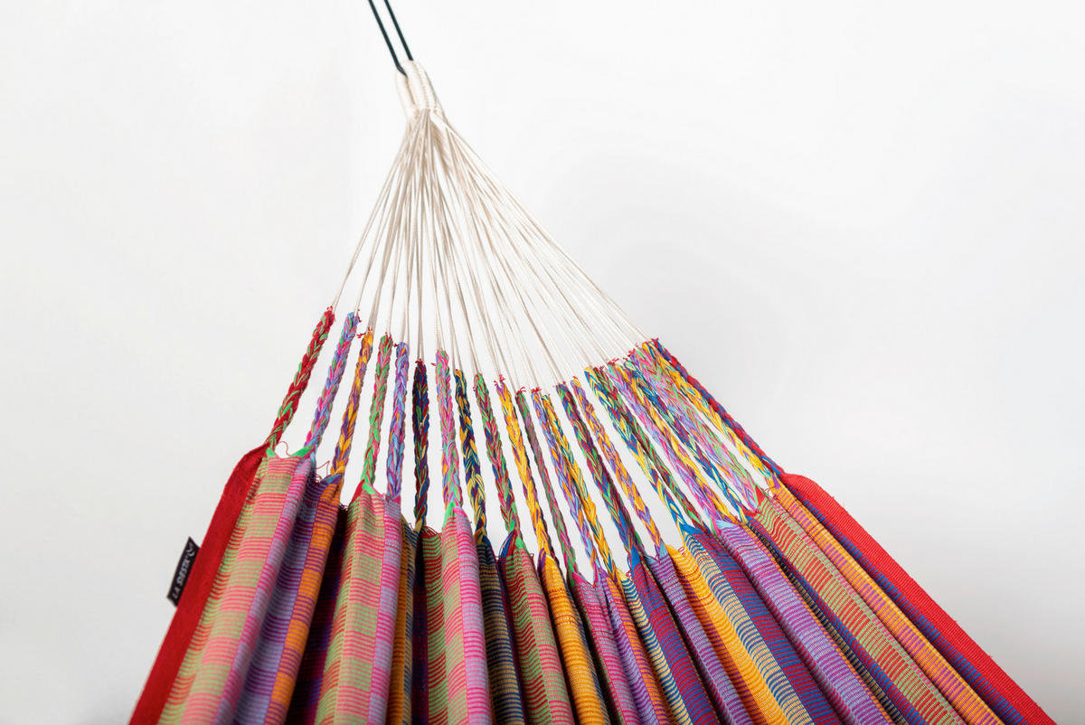 HÄNGEMATTE double org. cotton  - Blau/Gelb, KONVENTIONELL, Textil (160/350cm) - La Siesta