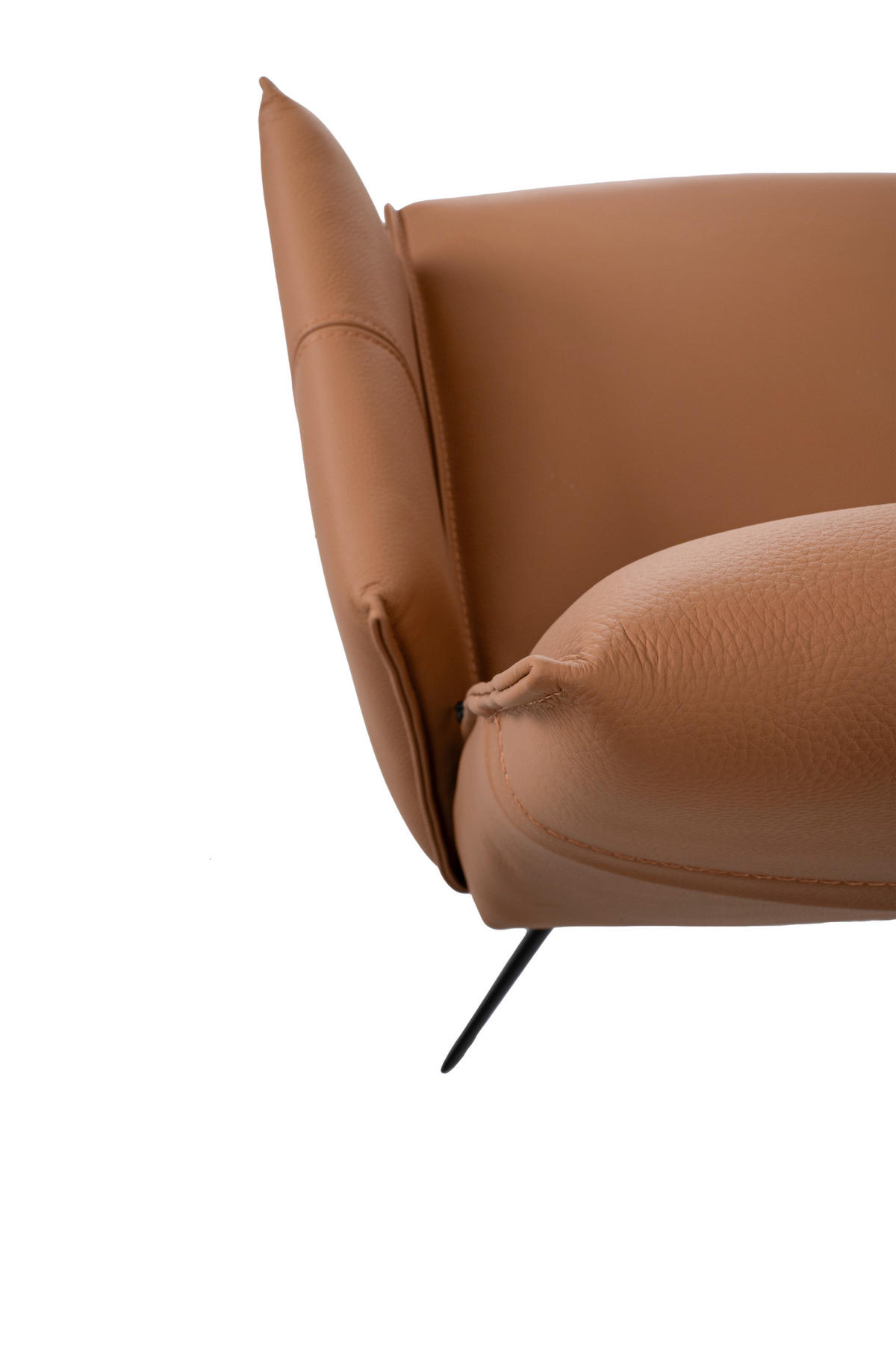 ARMLEHNSTUHL  Sitzfläche 360° drehbar  Echtleder  Cognac  - Cognac/Schwarz, Design, Leder/Metall (60/88,5/57,5cm) - Valnatura