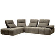 ECKSOFA  in Struktur Beigebraun  233/313 cm  - Beigebraun/Schwarz, Design, Kunststoff/Textil (233/313cm) - Belluti