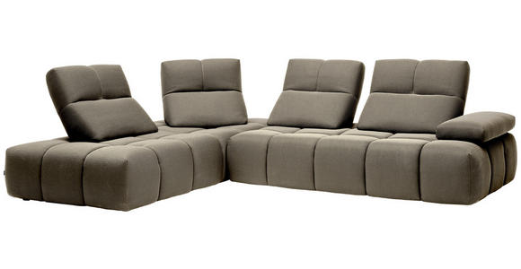 ECKSOFA  in Struktur Beigebraun  233/313 cm  - Beigebraun/Schwarz, Design, Kunststoff/Textil (233/313cm) - Belluti