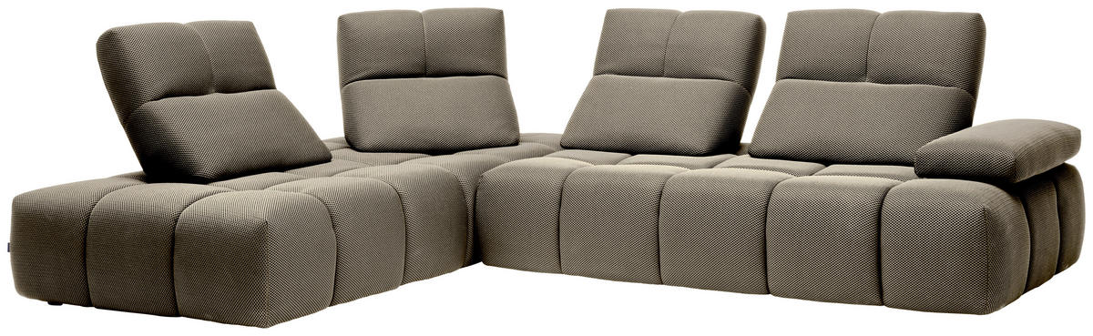 ECKSOFA Struktur Beigebraun  - Beigebraun/Schwarz, Design, Kunststoff/Textil (233/313cm) - Belluti