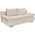 SCHLAFSOFA  in Cord Hellgrau, Beige  - Chromfarben/Beige, Design, Textil/Metall (200/78/90cm) - Venda