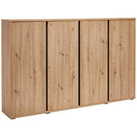 SCHUHSCHRANK  in 192,7/120/33,8 cm  - Eichefarben/Alufarben, Modern, Holzwerkstoff/Kunststoff (192,7/120/33,8cm) - Xora