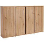 SCHUHSCHRANK 192,7/120/33,8 cm  - Eichefarben/Alufarben, MODERN, Holzwerkstoff/Kunststoff (192,7/120/33,8cm) - Xora