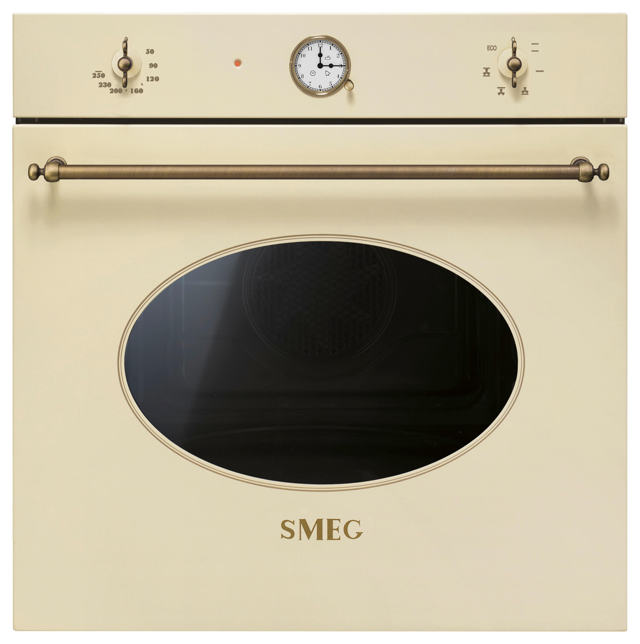 Smeg Einbaubackofen Nostalgie Creme, Messing 59.7x57.5x57.1 cm