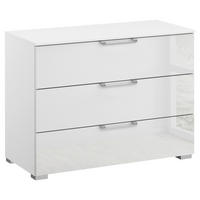 KOMMODE 80/61/42 cm Klar, Weiss  - Klar/Weiss, Design, Glas/Holzwerkstoff (80/61/42cm) - Novel