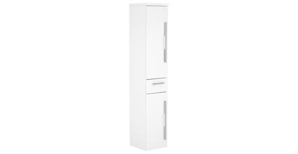 HOCHSCHRANK 30/162,8/33 cm - Chromfarben/Weiß, Design, Glas/Holzwerkstoff (30/162,8/33cm) - Dieter Knoll