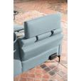 ECKSOFA in Flachgewebe, Struktur Hellblau  - Anthrazit/Hellblau, Design, Textil/Metall (254/230cm) - Ambiente