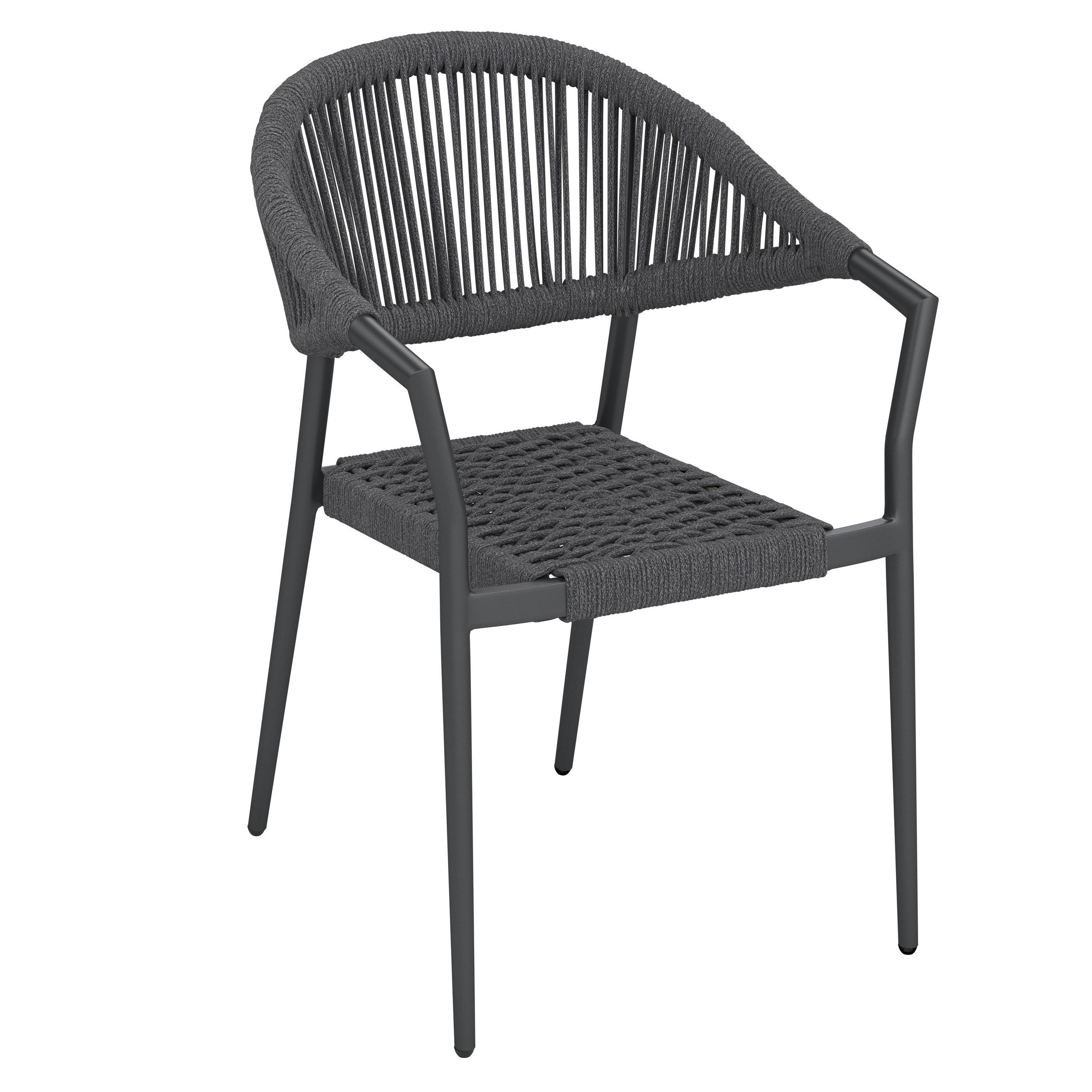 STAPELSESSEL - Anthrazit, MODERN, Textil/Metall (57.5/78/59.5cm) - Ambia Garden