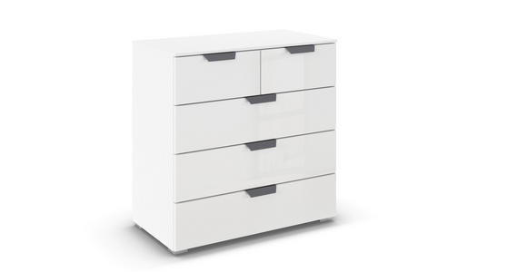 KOMMODE in 80/81/42 cm - Dunkelgrau/Weiß, Design, Glas/Holzwerkstoff (80/81/42cm) - Carryhome