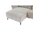 ECKSOFA  in Webstoff Grau Rücken echt, Armteilverstellung, Relaxfunktion  156/220 cm  - Schwarz/Grau, Design, Textil/Metall (156/220cm) - Carryhome