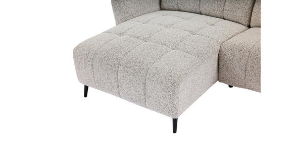ECKSOFA  in Webstoff Grau Rücken echt, Armteilverstellung, Relaxfunktion  156/220 cm  - Schwarz/Grau, Design, Textil/Metall (156/220cm) - Carryhome