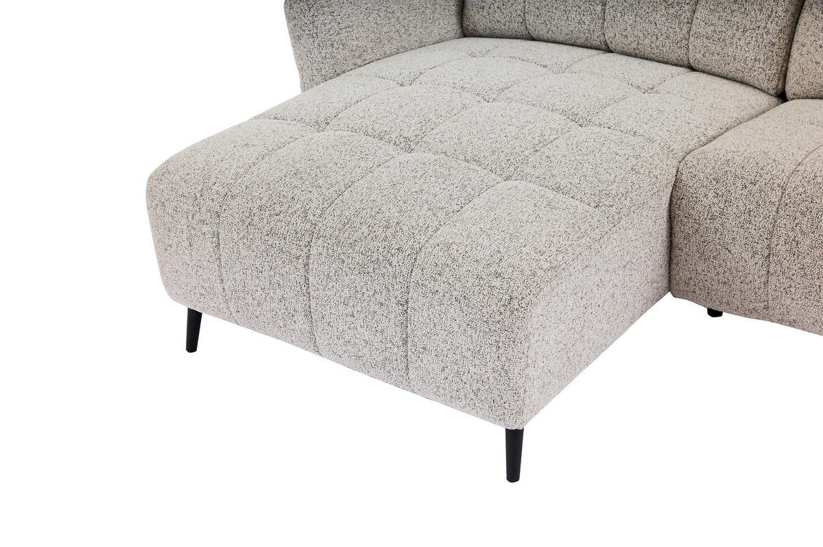 ECKSOFA in Webstoff Grau  156/220 cm  - Grau/Nickelfarben, Design, Textil/Metall (156/220cm) - Carryhome
